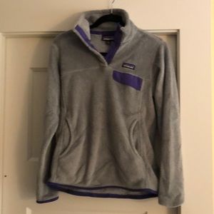Patagonia gray snap t Synchilla pull over